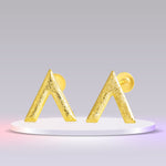 Load image into Gallery viewer, 18K Real Gold V Screw Earring Set
