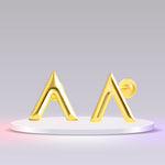 Load image into Gallery viewer, 18K Real Gold V Screw Earring Set
