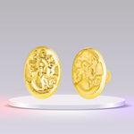 Load image into Gallery viewer, 18K Real Gold Oval Princess Screw Earring Set
