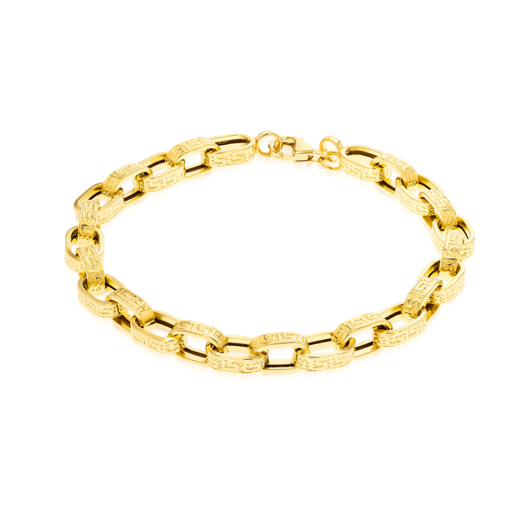 18K Real Gold Thick Linked Bracelet