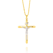 18K Real Gold Jesus Cross Necklace