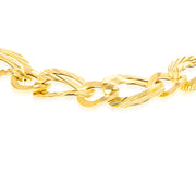 18K Real Gold Twisted Linked Bracelet