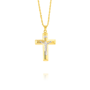 18K Real Gold Jesus Cross Necklace