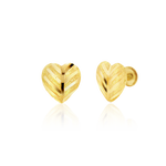 Load image into Gallery viewer, 18K Real Gold Heart Screw Earring Set
