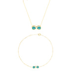 Load image into Gallery viewer, 18K Real Gold Infinity Green Jewelry Set
