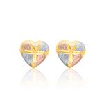 Load image into Gallery viewer, 18K Real Gold 3 Color Heart Earring Set
