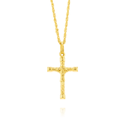 18K Real Gold Jesus Cross Necklace