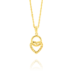 Load image into Gallery viewer, 18K Real Gold Circle Heart Necklace