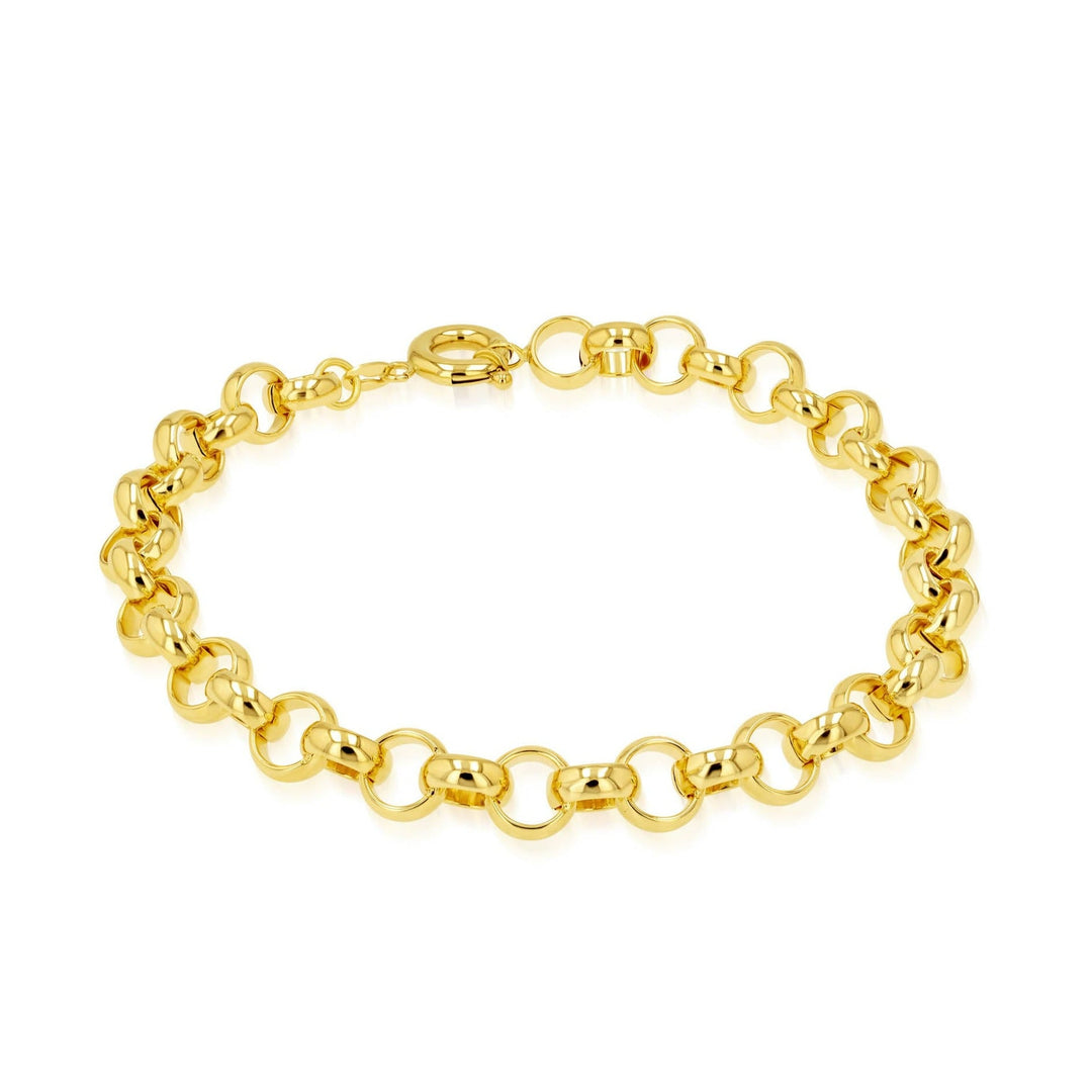 18K Real Gold Elegant Thick Linked Bracelet