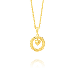Load image into Gallery viewer, 18K Real Gold Circle Heart Necklace