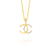 18K Real Gold Elegant C.H Necklace
