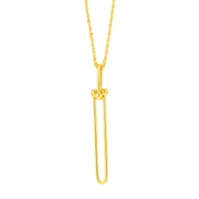 18K Real Gold Long U-Link Necklace
