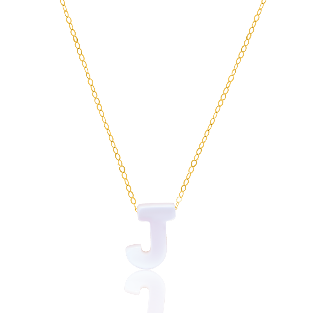 18K Real Gold Mother A-Z Letter Necklaces