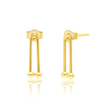 Load image into Gallery viewer, 18K Real Gold U-Linked Earring Set
