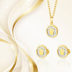 Load image into Gallery viewer, 18K Real Gold Round Crown Screw Jewelry Set
