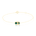 Load image into Gallery viewer, 18K Real Gold Green Stone Bracelet

