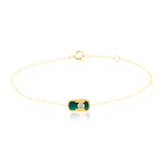 18K Real Gold Green Stone Jewelry Set