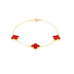 Load image into Gallery viewer, 18K Real Gold V.C Flower Red Bracelet