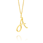 Load image into Gallery viewer, 18K Real Gold Letter A Necklace
