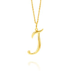 Load image into Gallery viewer, 18K Real Gold Letter J Necklace