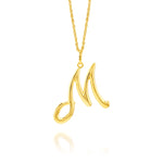 Load image into Gallery viewer, 18K Real Gold Letter M Necklace
