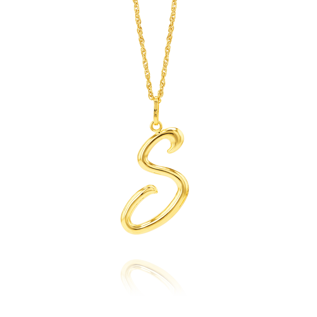 Necklace with letter “S” pendant COLOUR golden - RESERVED - 3868H-GLD