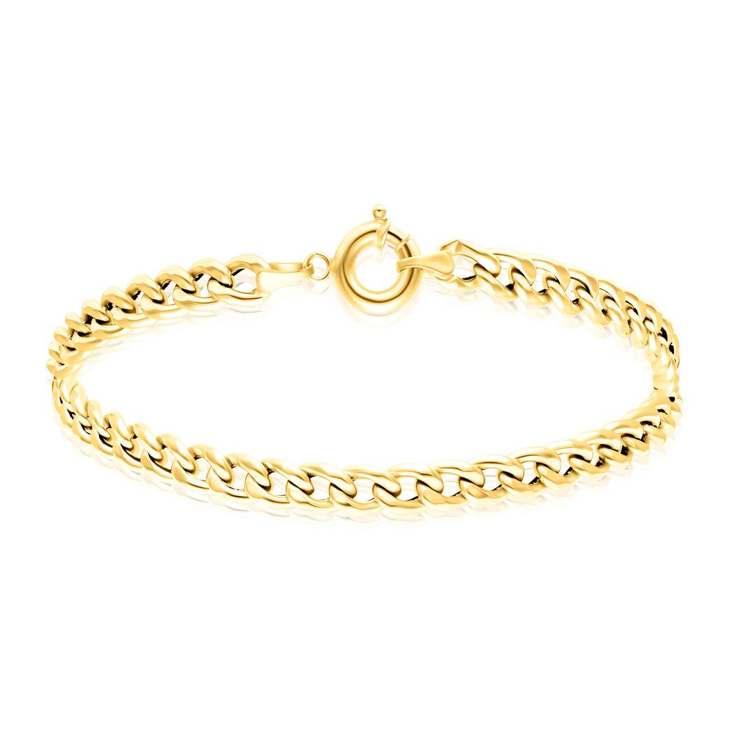 18K Real Gold Thick Linked Bracelet