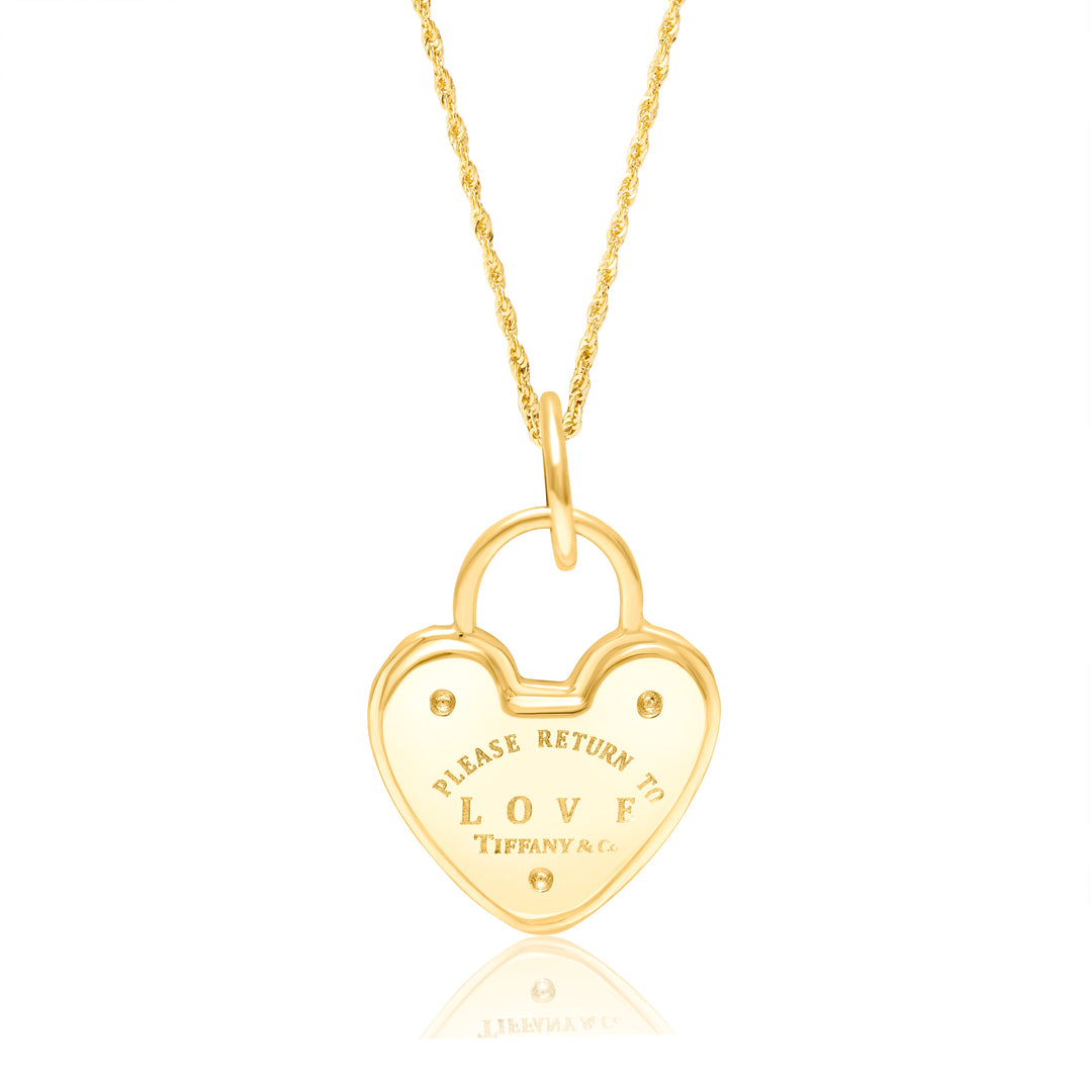 18K Real Gold T.F Love Heart Necklace