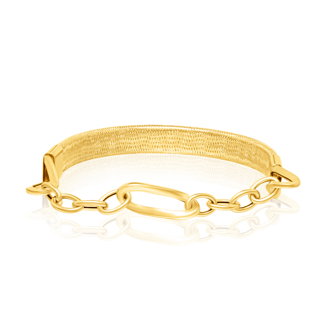 18K Real Gold Elastic Linked Bangle