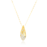 Load image into Gallery viewer, 18K Real Gold Oval Drop Stone Necklace
