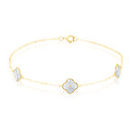 Load image into Gallery viewer, 18K Real Gold White Flower Bracelet
