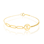 Load image into Gallery viewer, 18K Real Gold C.H Linked Rope Bracelet
