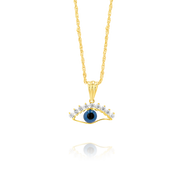 18K Real Gold Eye Necklace