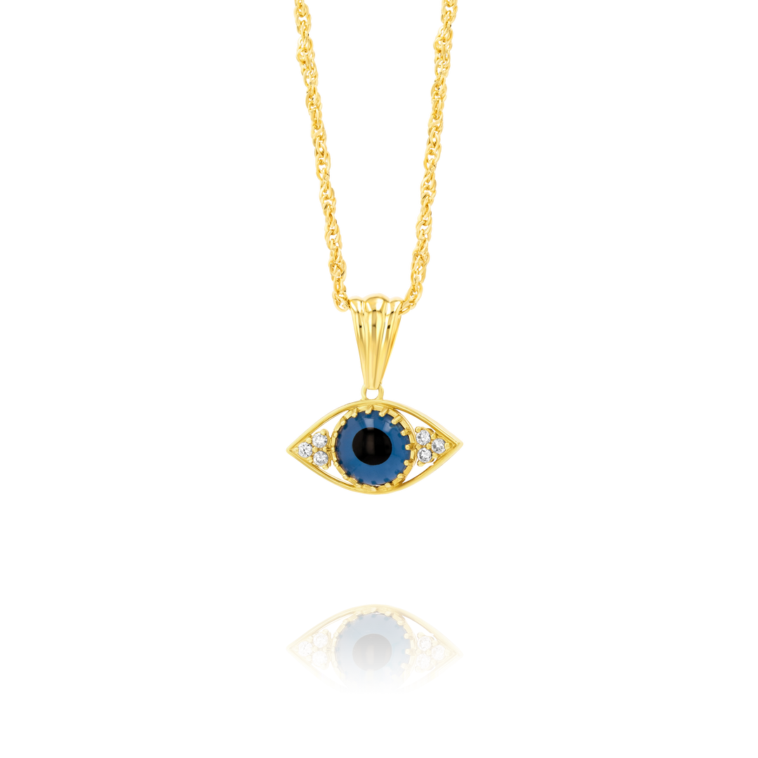 18K Real Gold Eye Necklace