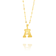18K Real Gold Letter A Necklace