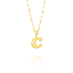 Load image into Gallery viewer, 18K Real Gold Letter C Necklace