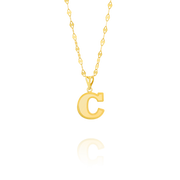 18K Real Gold Letter C Necklace
