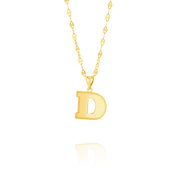 18K Real Gold Letter D Necklace