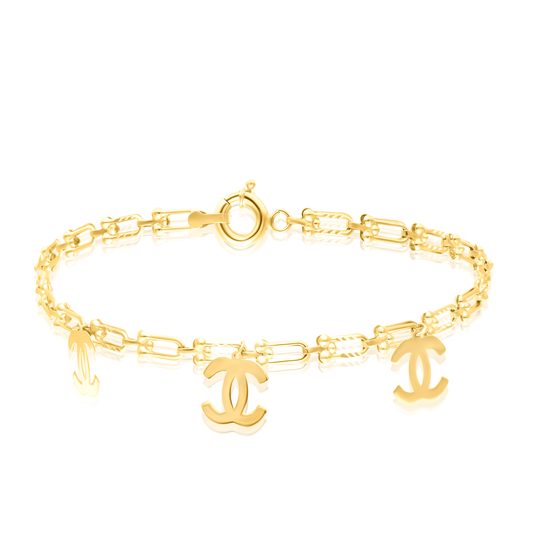 18K Real Gold U-Link C.H Bracelet