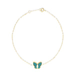 Load image into Gallery viewer, 18K Real Gold Green Butterfly Bracelet
