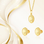 Load image into Gallery viewer, 18K Real Gold Oval Screw Jewelry Set
