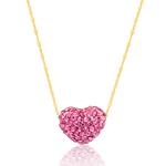 Load image into Gallery viewer, 18K Real Gold Swarski Pink Heart Necklace
