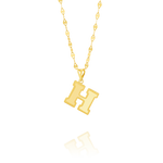 Load image into Gallery viewer, 18K Real Gold Letter H Necklace