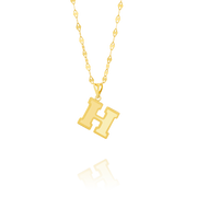 18K Real Gold Letter H Necklace