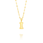 Load image into Gallery viewer, 18K Real Gold Letter I Necklace