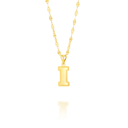 18K Real Gold Letter I Necklace
