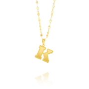 18K Real Gold Letter K Necklace