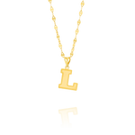 Load image into Gallery viewer, 18K Real Gold Letter L Necklace
