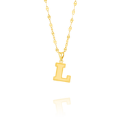 18K Real Gold Letter L Necklace