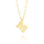 Load image into Gallery viewer, 18K Real Gold Letter M Necklace
